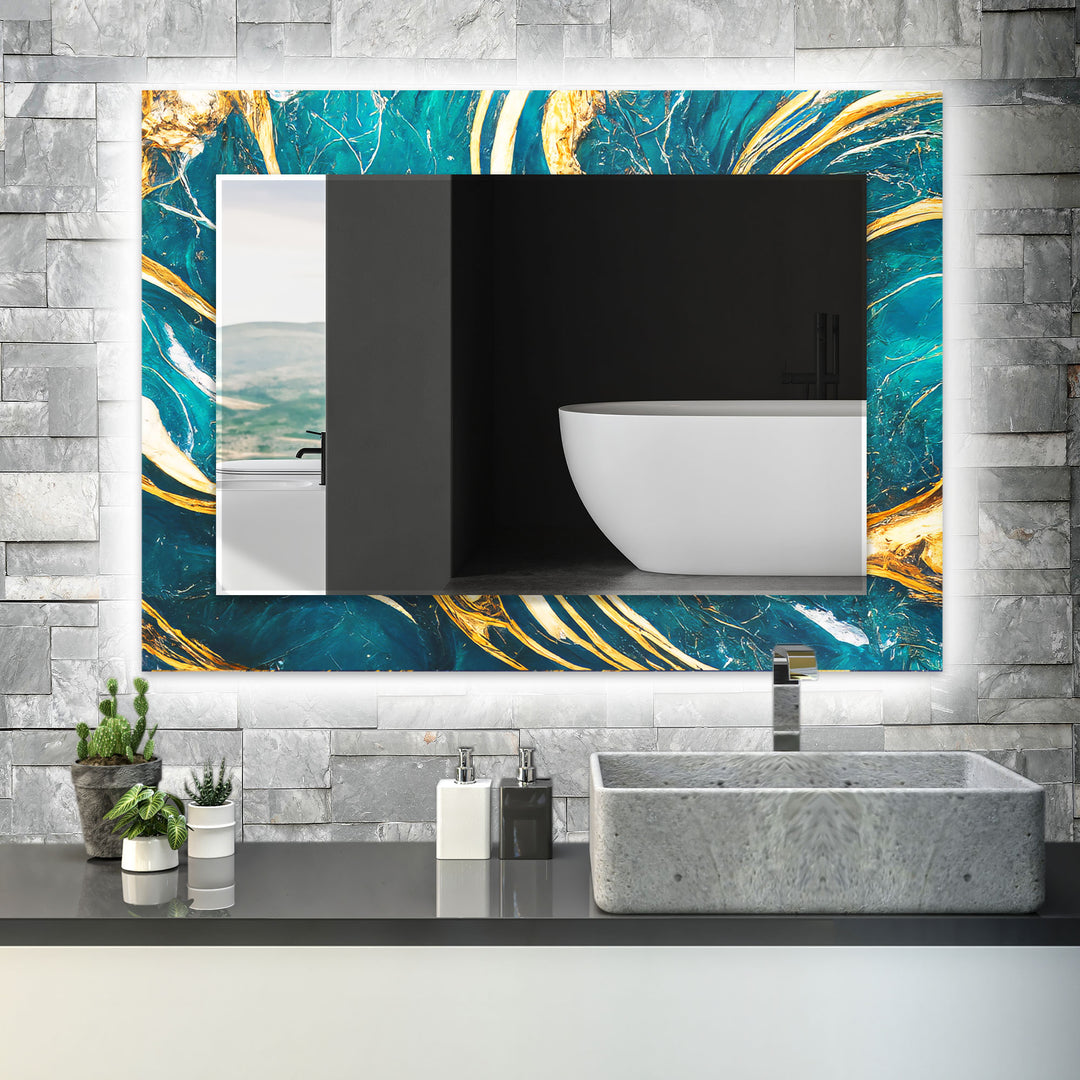 Green Marble Wall Mirrors Small Mirror
