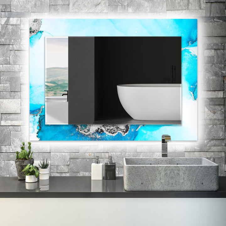 Light Blue and White Wall Mirrors Dining Room Mirror
