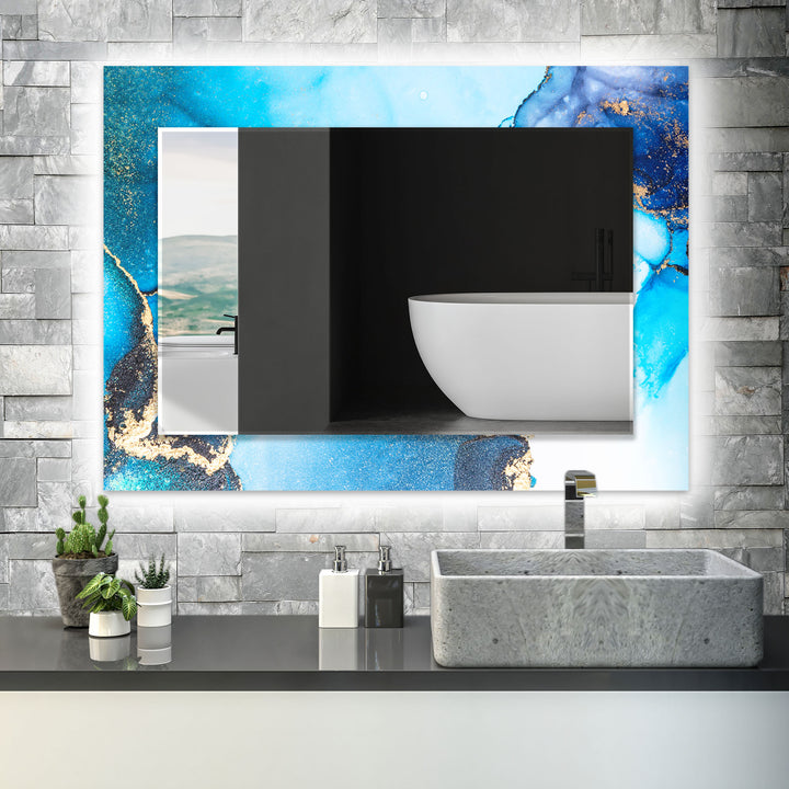 Marble Blue with Golds Wall Mirror Green Wall Mirror
