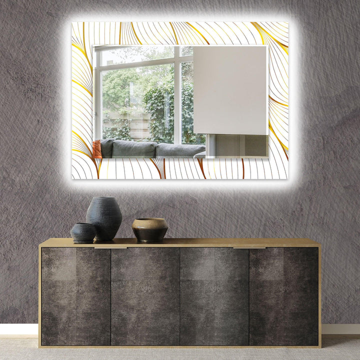 Golden & White Wall Mirror gold frame mirror
