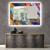 Abstract Tempered Glass Wall Mirror