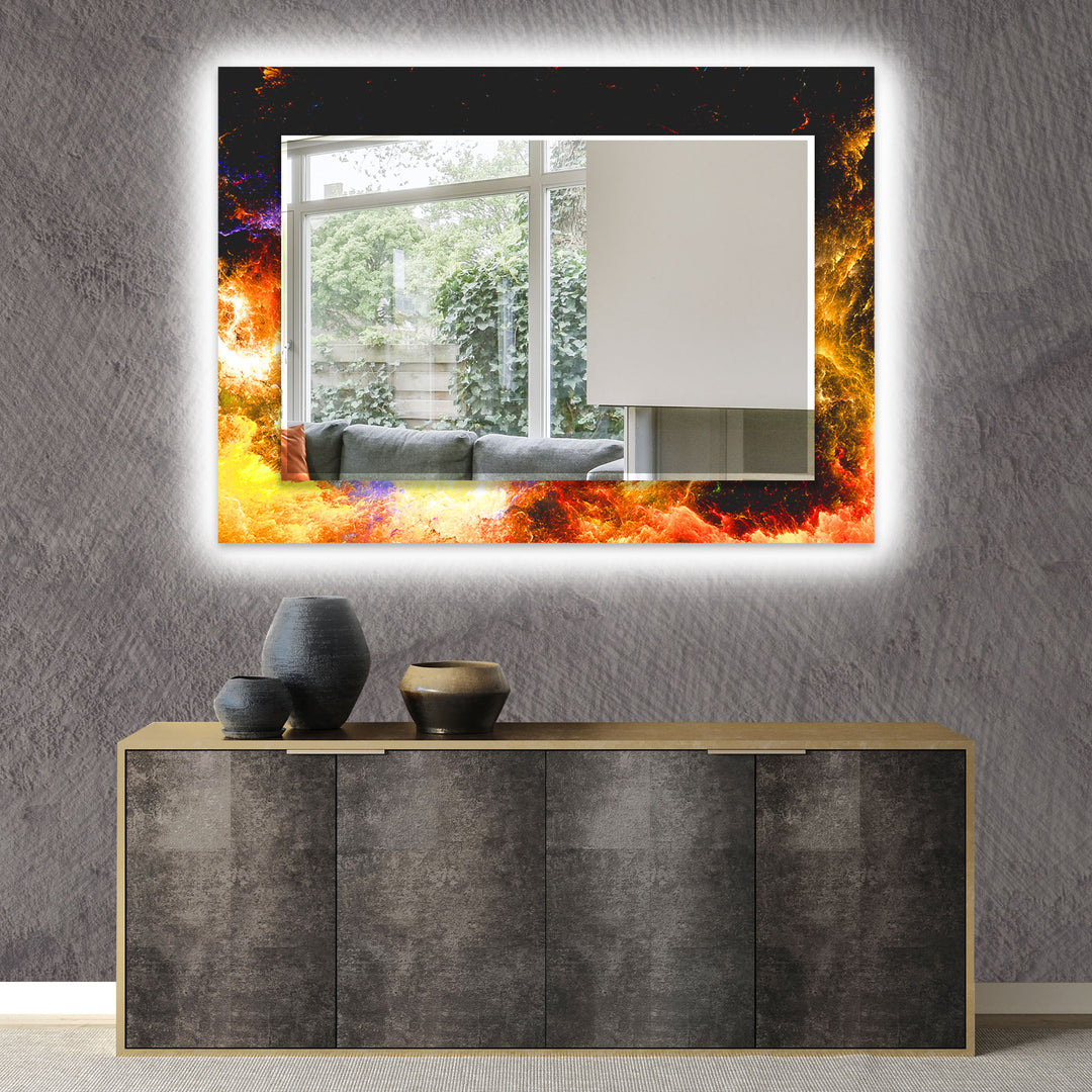 Neon Color Splashes Wall Mirror backlit mirror
