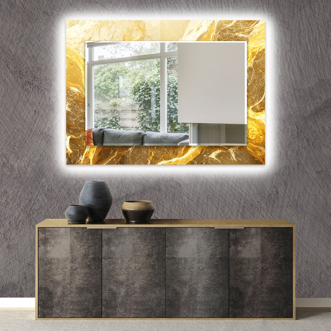 Brown Yellow Abstract Wall Mirrors full length mirrors
