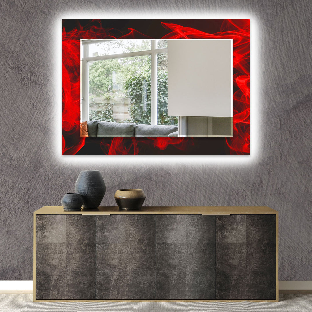 Black & Red Abstract Wall Mirror wall mirror
