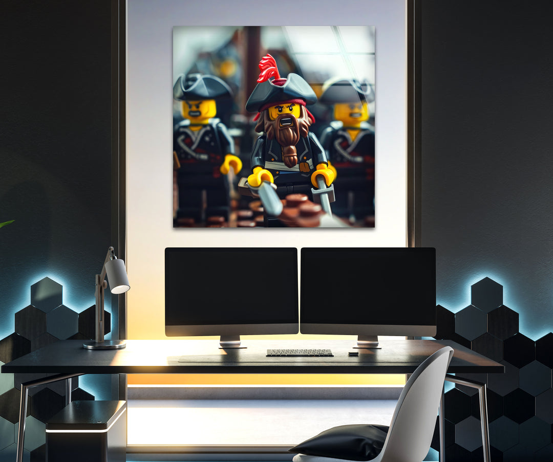 Lego Captain Jack Sparrow Tempered Glass Wall Art - MyPhotoStation