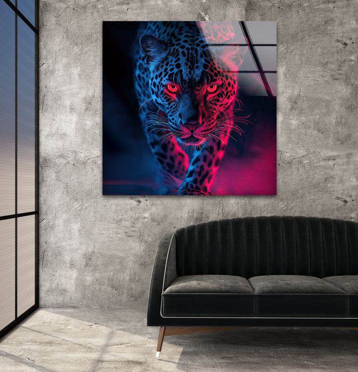 Leopard Pink & Black Glass Wall Art glass image printing, glass prints from photos
