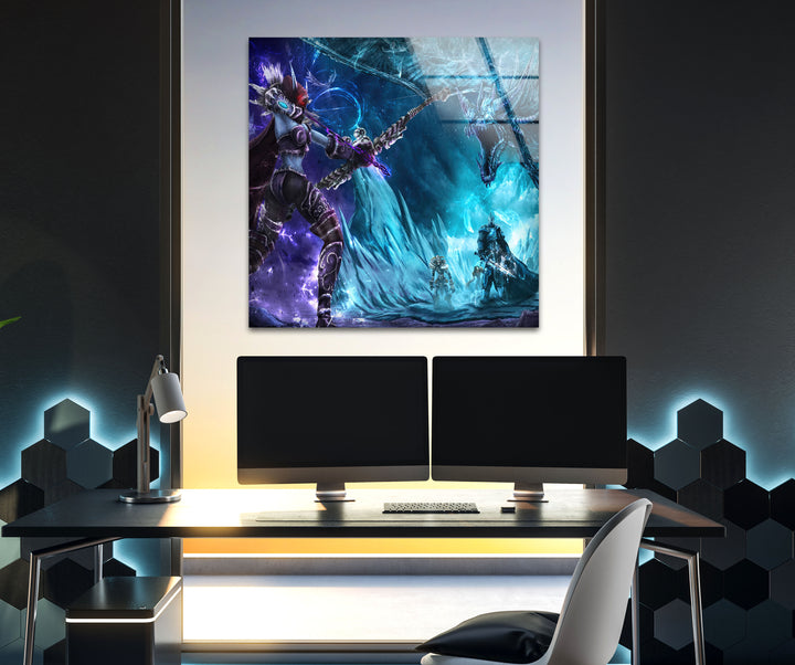 Lich King & Sindragosa Glass Wall Art large glass photo prints, glass wall photos
