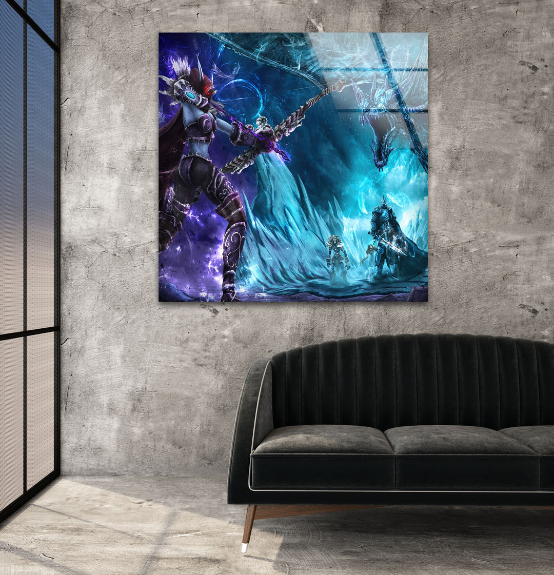 Lich King & Sindragosa Glass Wall Art print on glass, glass printed photos
