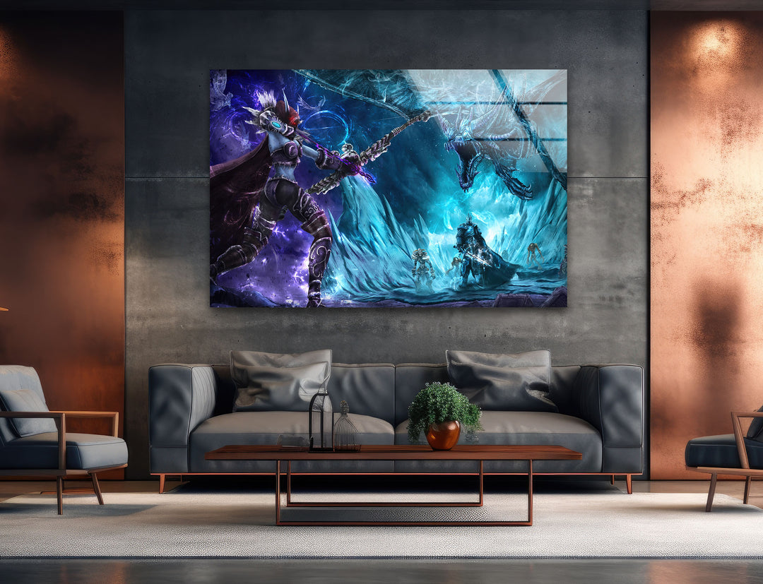 Lich King & Sindragosa Glass Wall Art art glass wall art, glass wall art pictures
