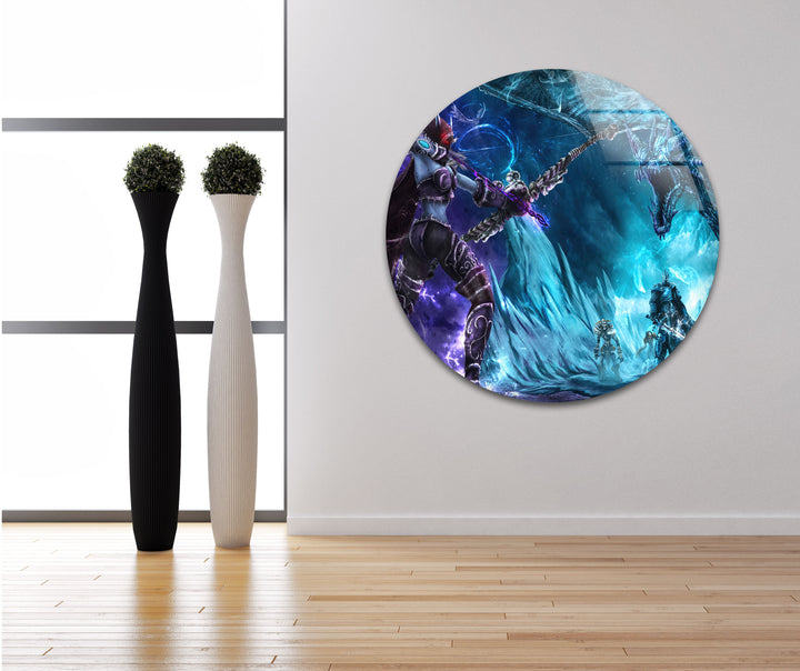 Lich King & Sindragosa Glass Wall Art picture on glass wall art, photos printed on glass
