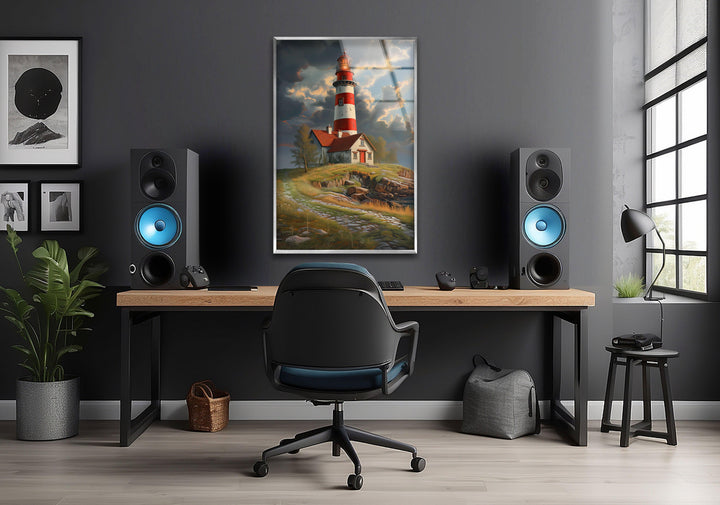 Lighthouse Glass Wall Art Glass Printing Wall Art, Print photos on glass
