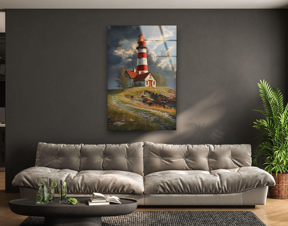 Lighthouse Glass Wall Art glass wall decor, glass wall art decor
