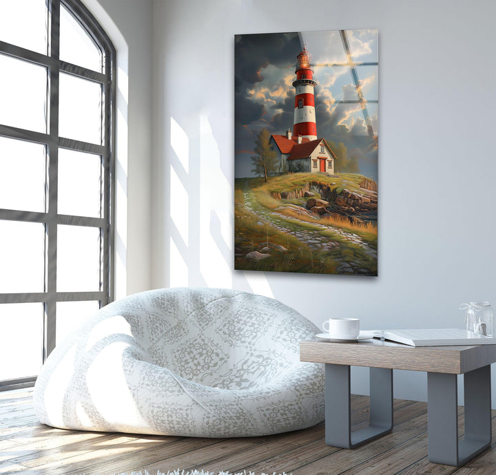 Lighthouse Glass Wall Art custom glass pictures, glass art prints
