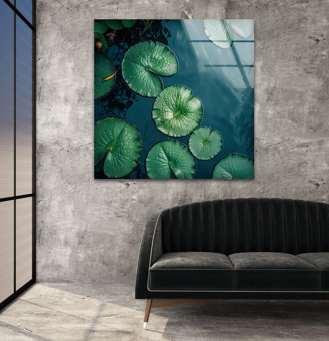 Lily Pad Green Glass Wall Art glass image printing, glass prints from photos
