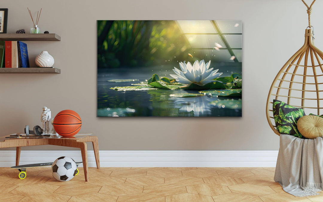 Lily Pad Glass Wall Art Glass Printing Wall Art, Print photos on glass
