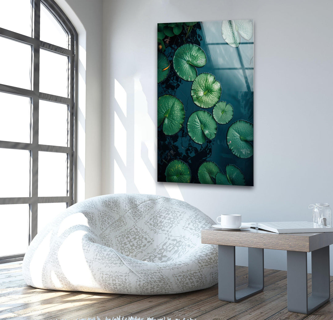 Lily Pad Green Glass Wall Art Glass Printing Wall Art, Print photos on glass
