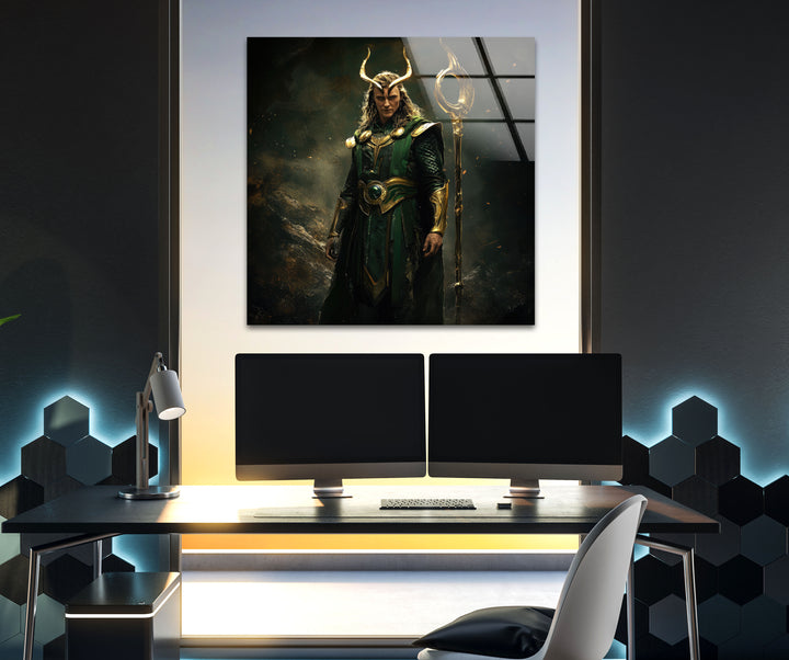 Gold Loki Glass Wall Art glass pictures for Wall, glass prints wall art
