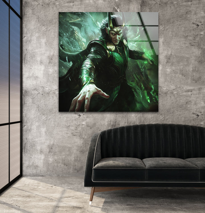 Loki Superhero Glass Wall Art stained glass wall art, stained glass wall decor
