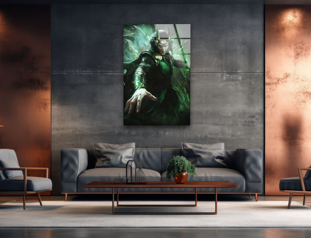 Loki Superhero Glass Wall Art glass image printing, glass prints from photos
