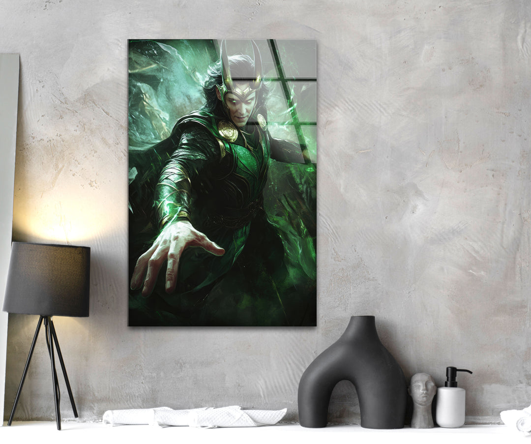 Loki Superhero Glass Wall Art glass pictures for Wall, glass prints wall art
