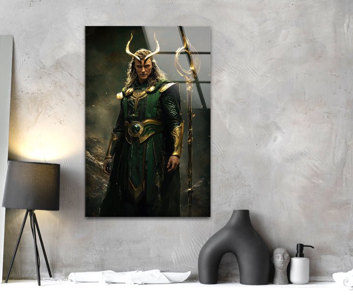 Gold Loki Glass Wall Art large glass photo prints, glass wall photos
