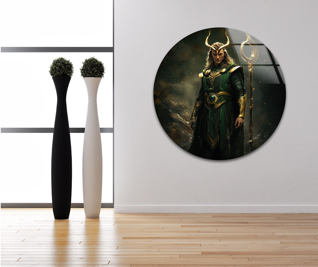 Gold Loki Glass Wall Art print on glass, glass printed photos
