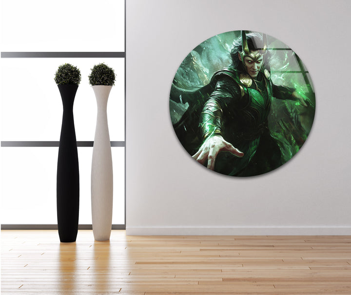 Loki Superhero Glass Wall Art large glass photo prints, glass wall photos
