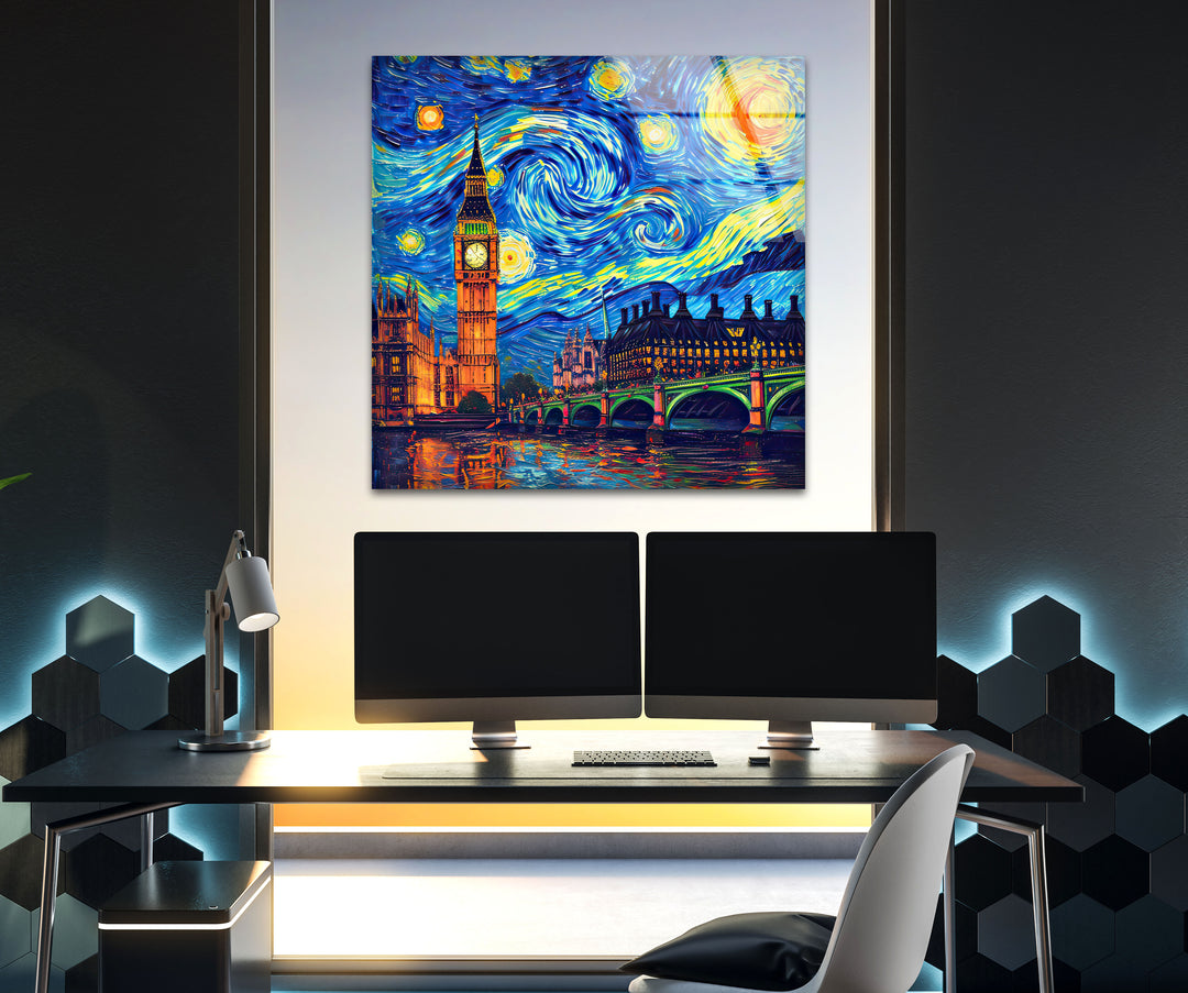 London Van Gogh Glass Wall Art glass image printing, glass prints from photos
