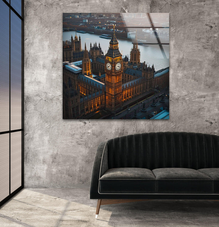 Night London Glass Wall Art custom glass photo prints, large glass prints
