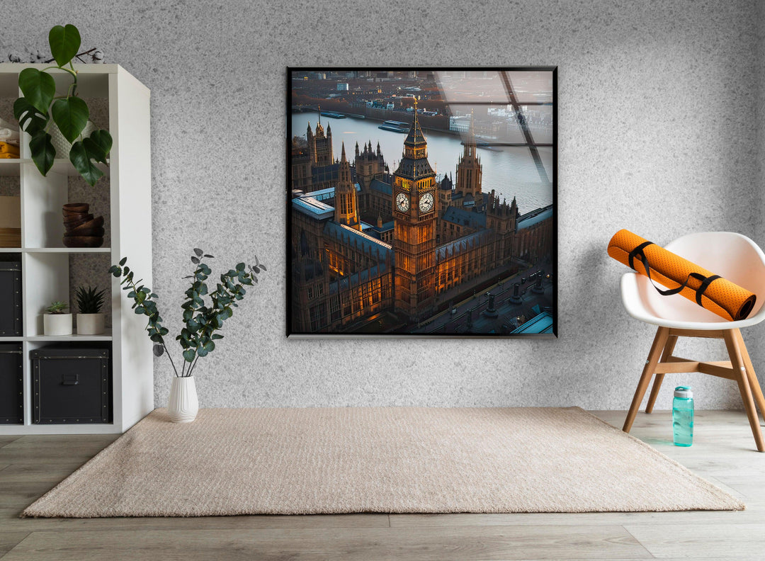 Night London Glass Wall Art picture on glass wall art, photos printed on glass
