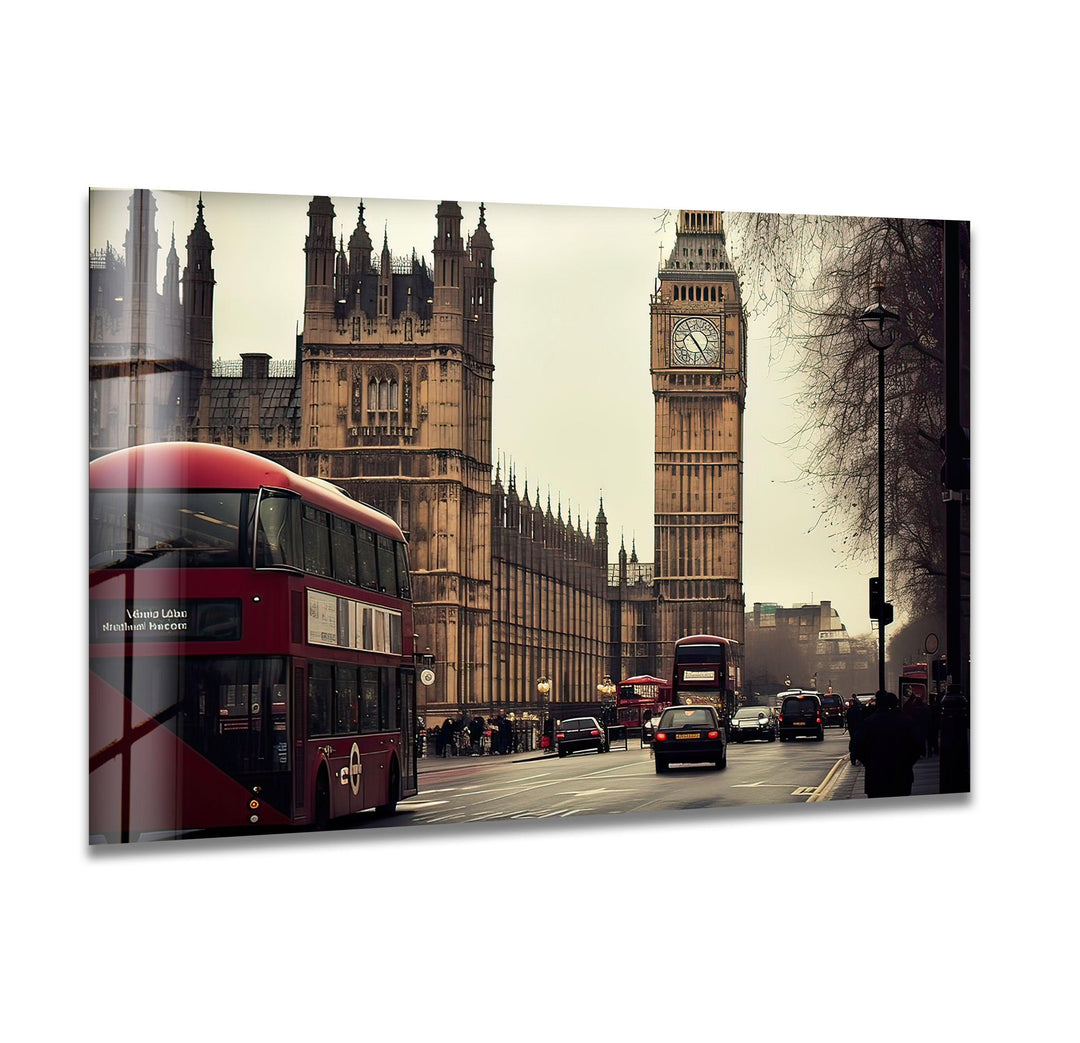 London Big Ben Landscape Glass Wall Art glass art painting, glass art for the Wall
