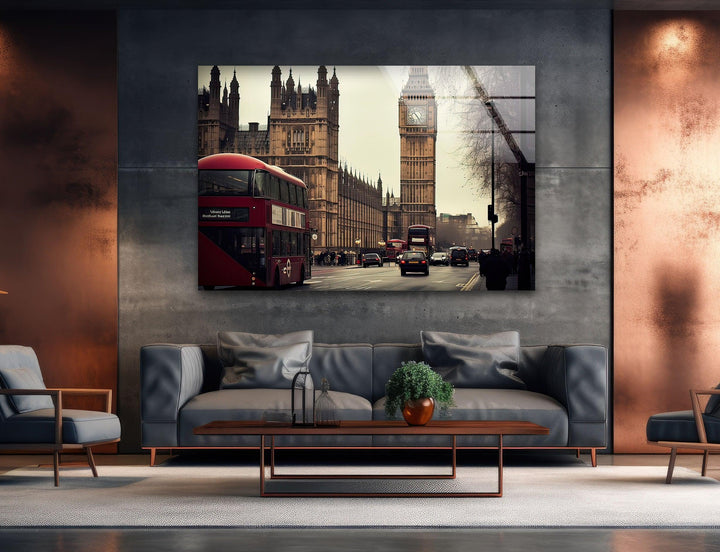 London Big Ben Landscape Glass Wall Art custom glass pictures, glass art prints
