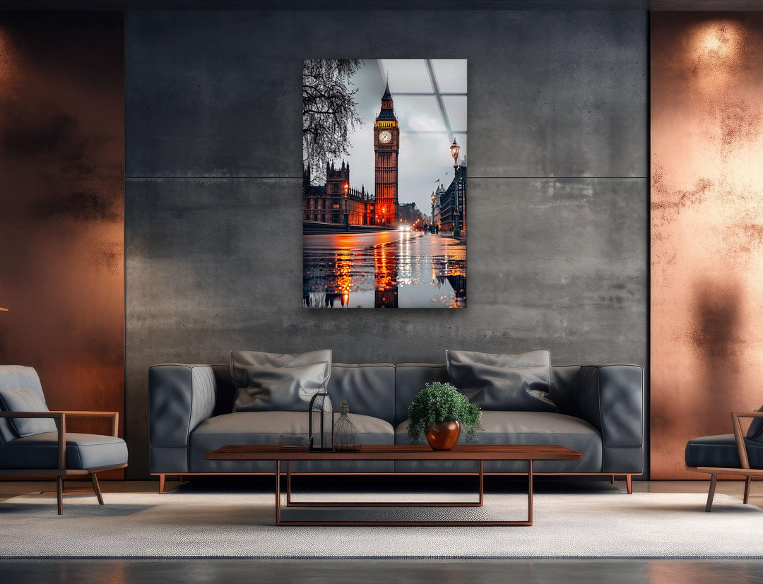 Big Ben London Landscape Glass Wall Art photo print on glass, prints on glass wall art
