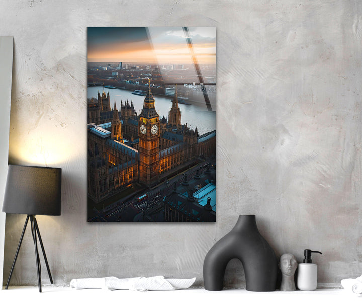 Night London Glass Wall Art glass image printing, glass prints from photos
