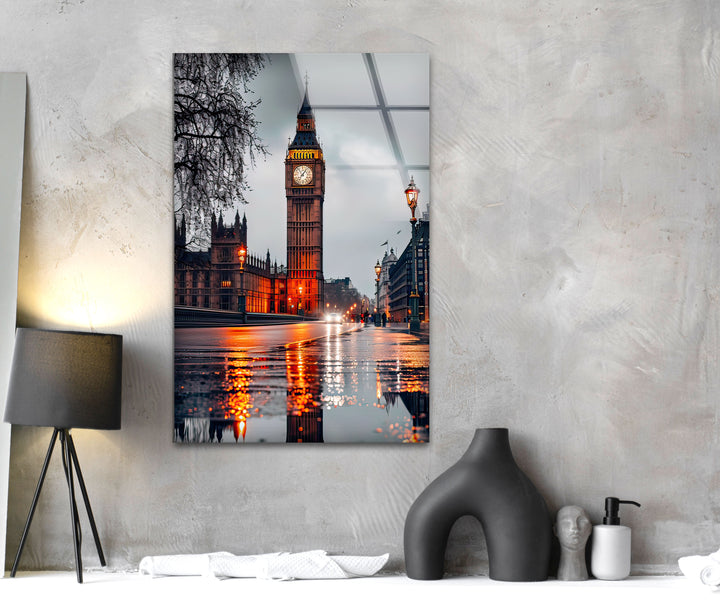 Big Ben London Landscape Glass Wall Art glass art painting, glass art for the Wall
