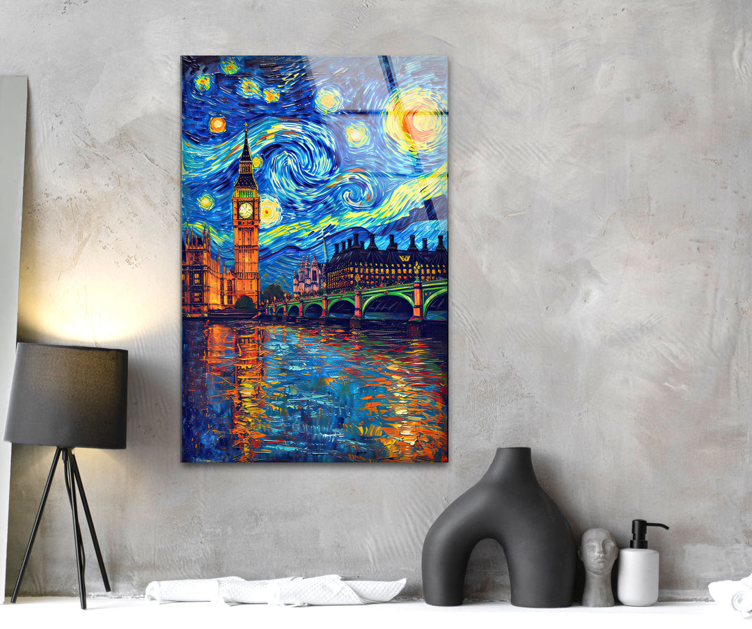 London Van Gogh Glass Wall Art glass wall decor, glass wall art decor
