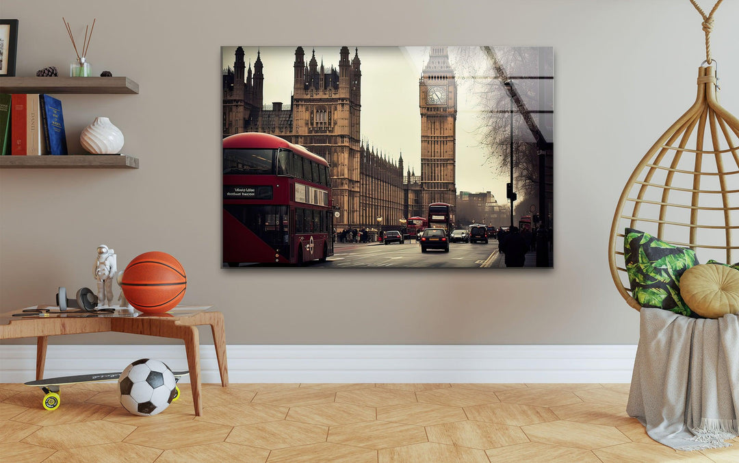 London Big Ben Landscape Glass Wall Art large glass photo prints, glass wall photos
