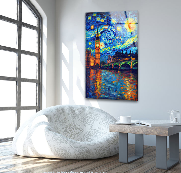 London Van Gogh Glass Wall Art glass art painting, glass art for the Wall
