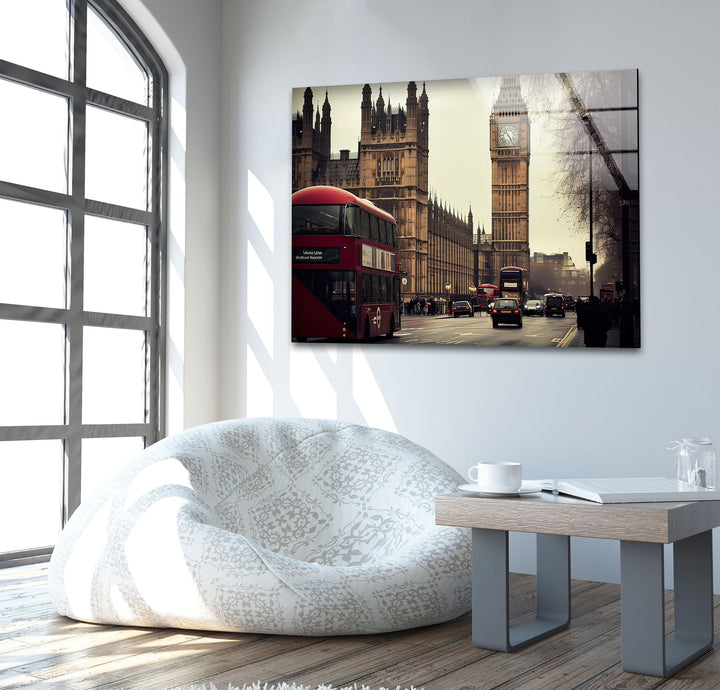 London Big Ben Landscape Glass Wall Art custom glass photo prints, large glass prints
