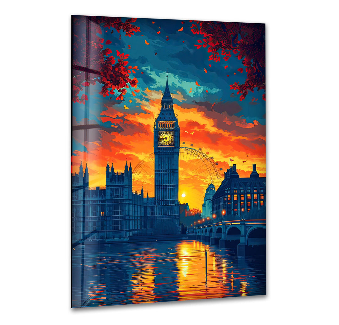 London Sunset Glass Wall Art art glass wall art, glass wall art pictures
