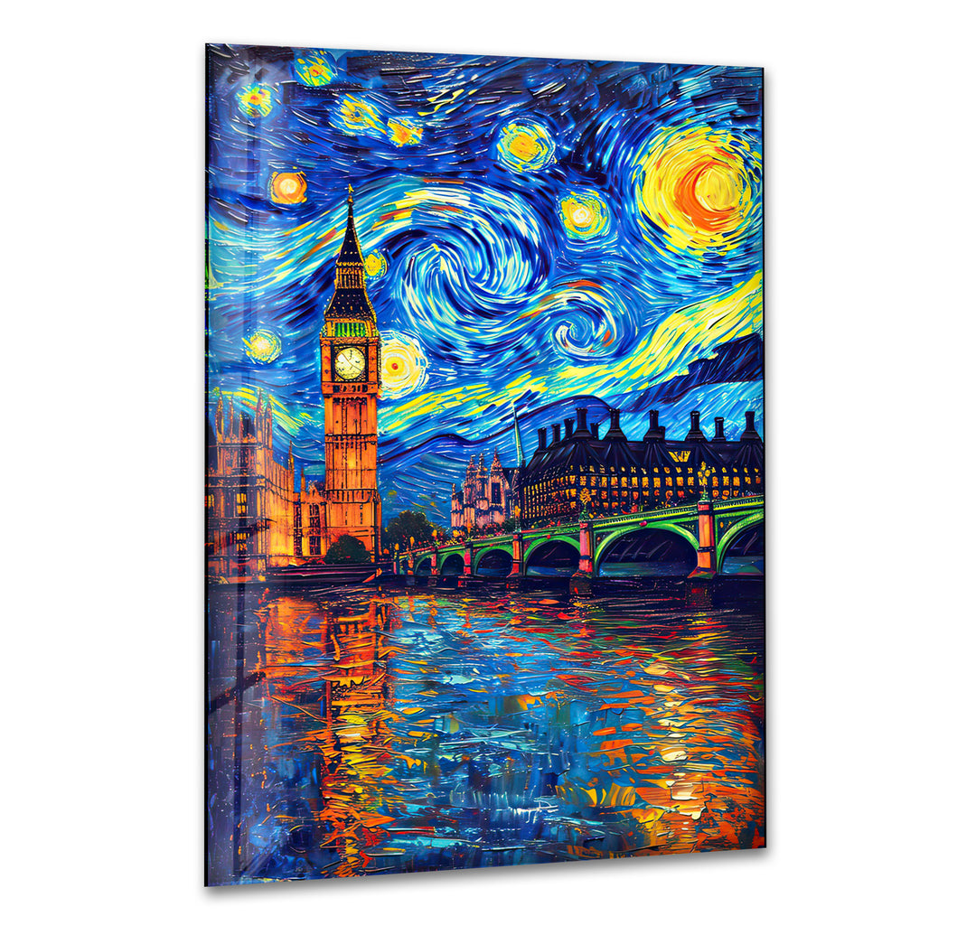 London Van Gogh Glass Wall Art print on glass, glass printed photos
