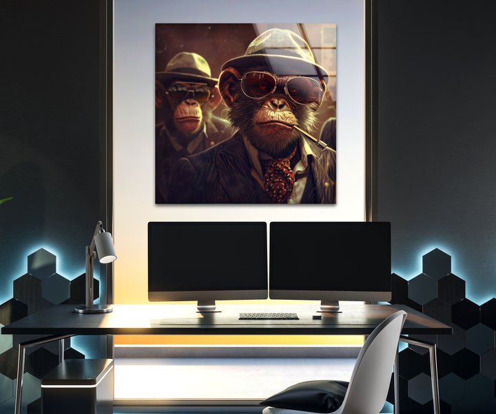 Mafia Monkeys Tempered Glass Wall Art - MyPhotoStation