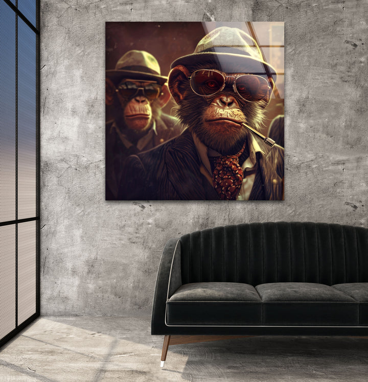 Mafia Monkeys Tempered Glass Wall Art - MyPhotoStation