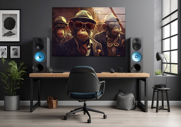 Mafia Monkeys Tempered Glass Wall Art - MyPhotoStation