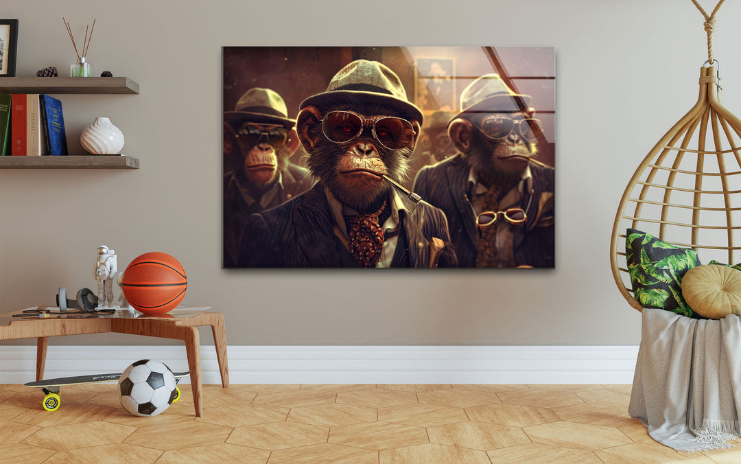 Mafia Monkeys Tempered Glass Wall Art - MyPhotoStation