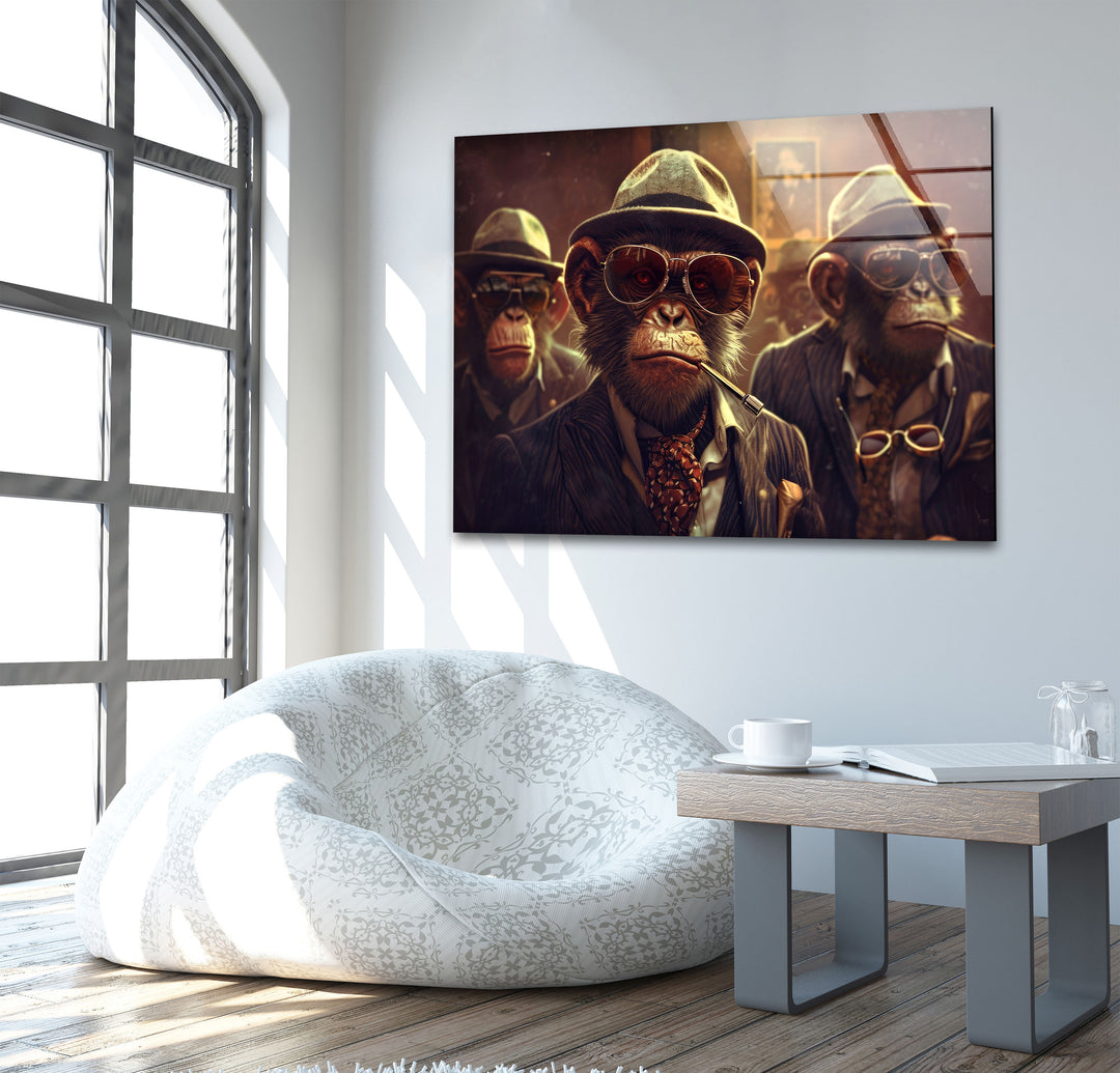 Mafia Monkeys Tempered Glass Wall Art - MyPhotoStation