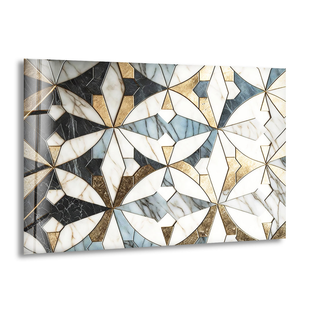 White & Brown Marble Glass Wall Art glass image printing, glass prints from photos