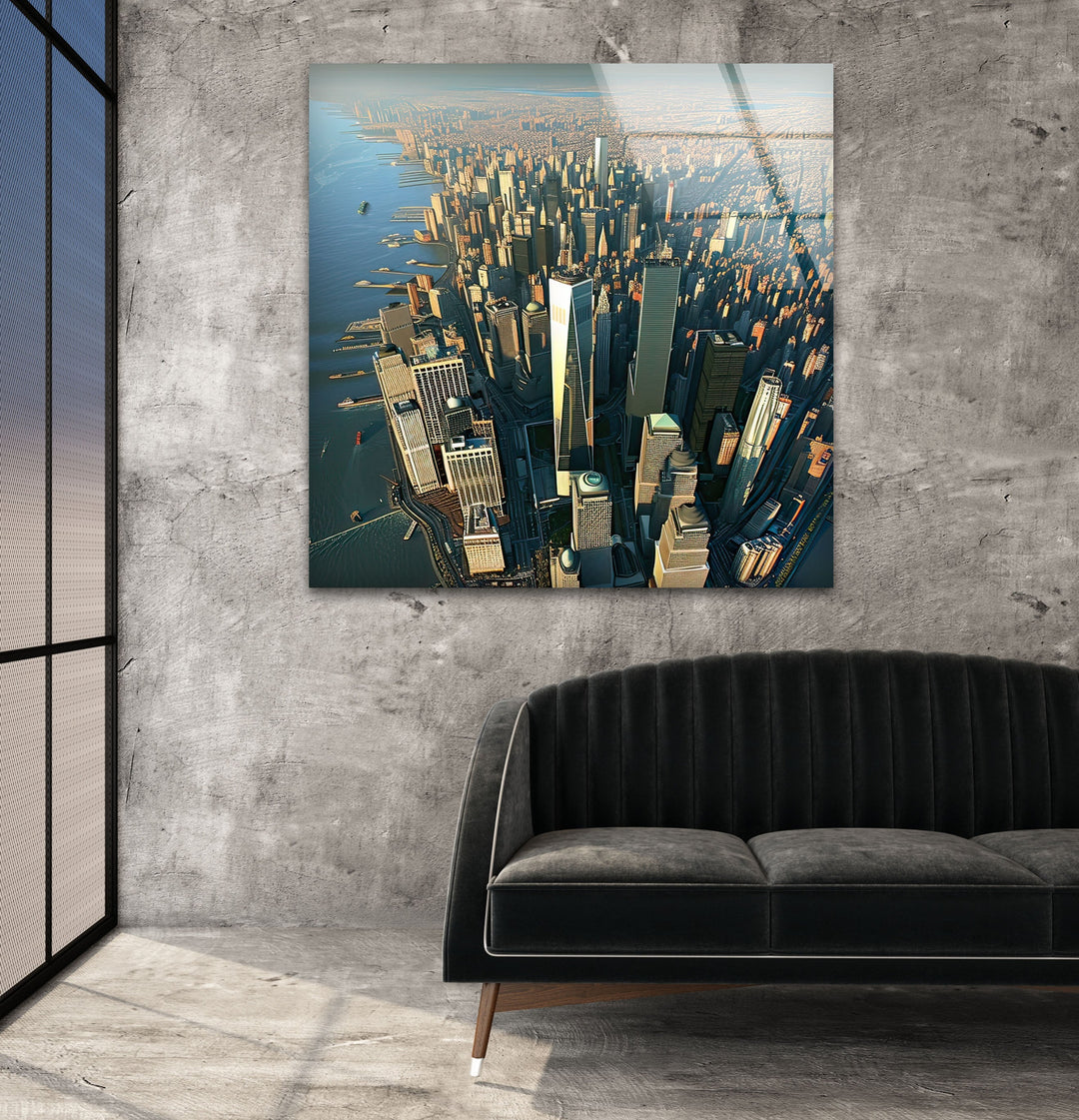 Manhattan City Glass Wall Art glass image printing, glass prints from photos
