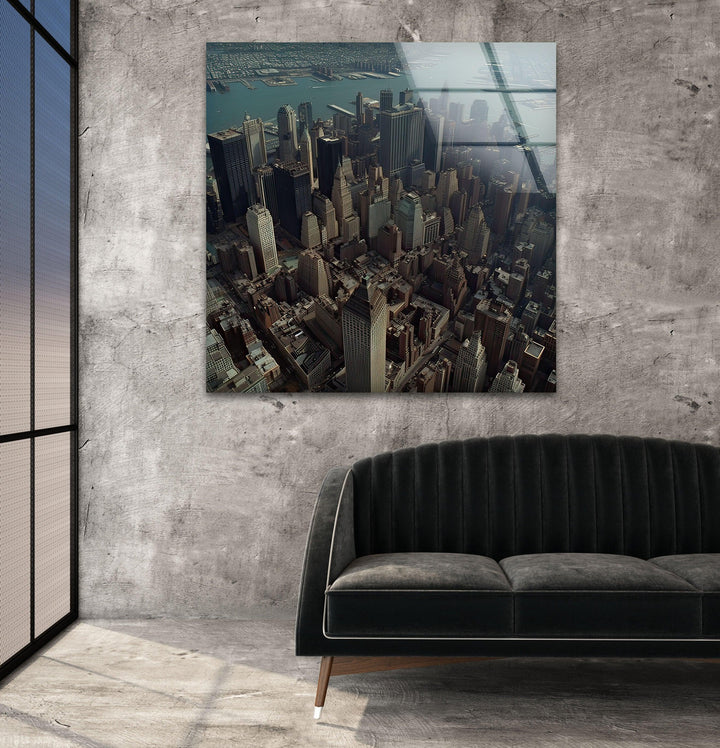 Manhattan City Landscape Glass Wall Art Glass Printing Wall Art, Print photos on glass
