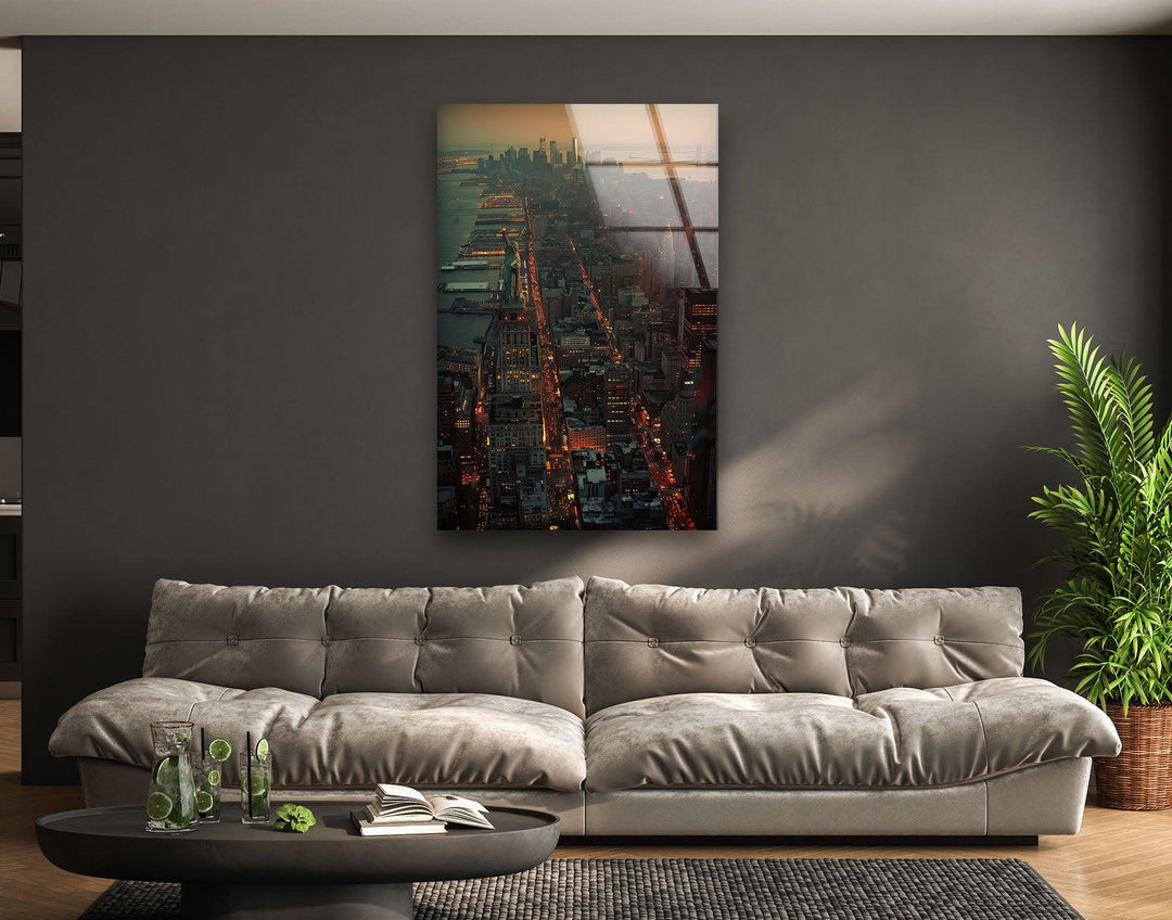 Manhattan City Landscape Glass Wall Art glass photo prints, glass picture prints
